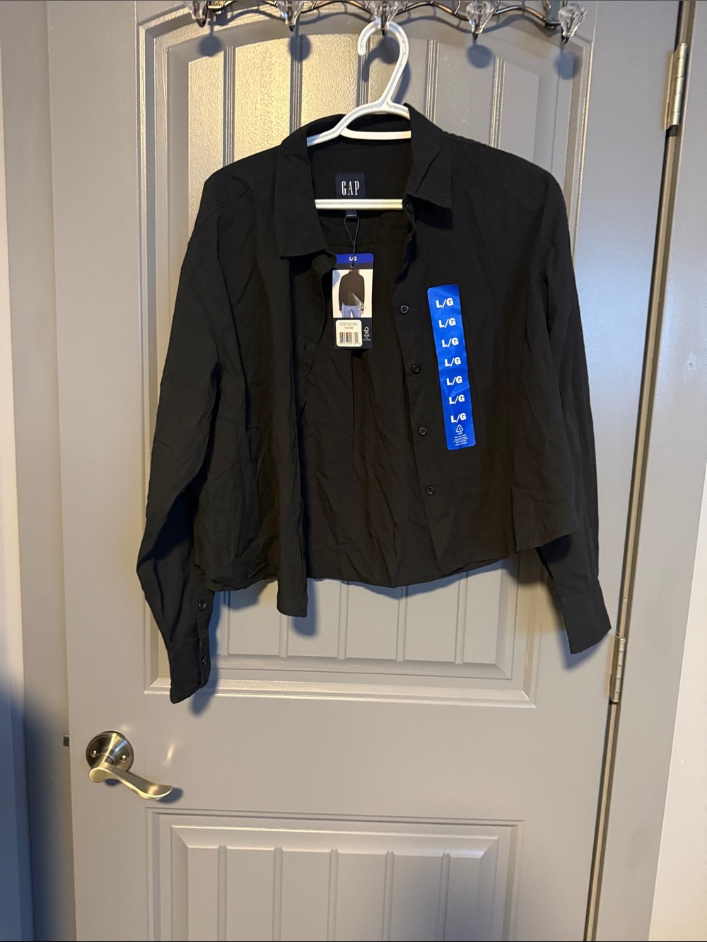 GAP Black Cropped Button-Up Jacket